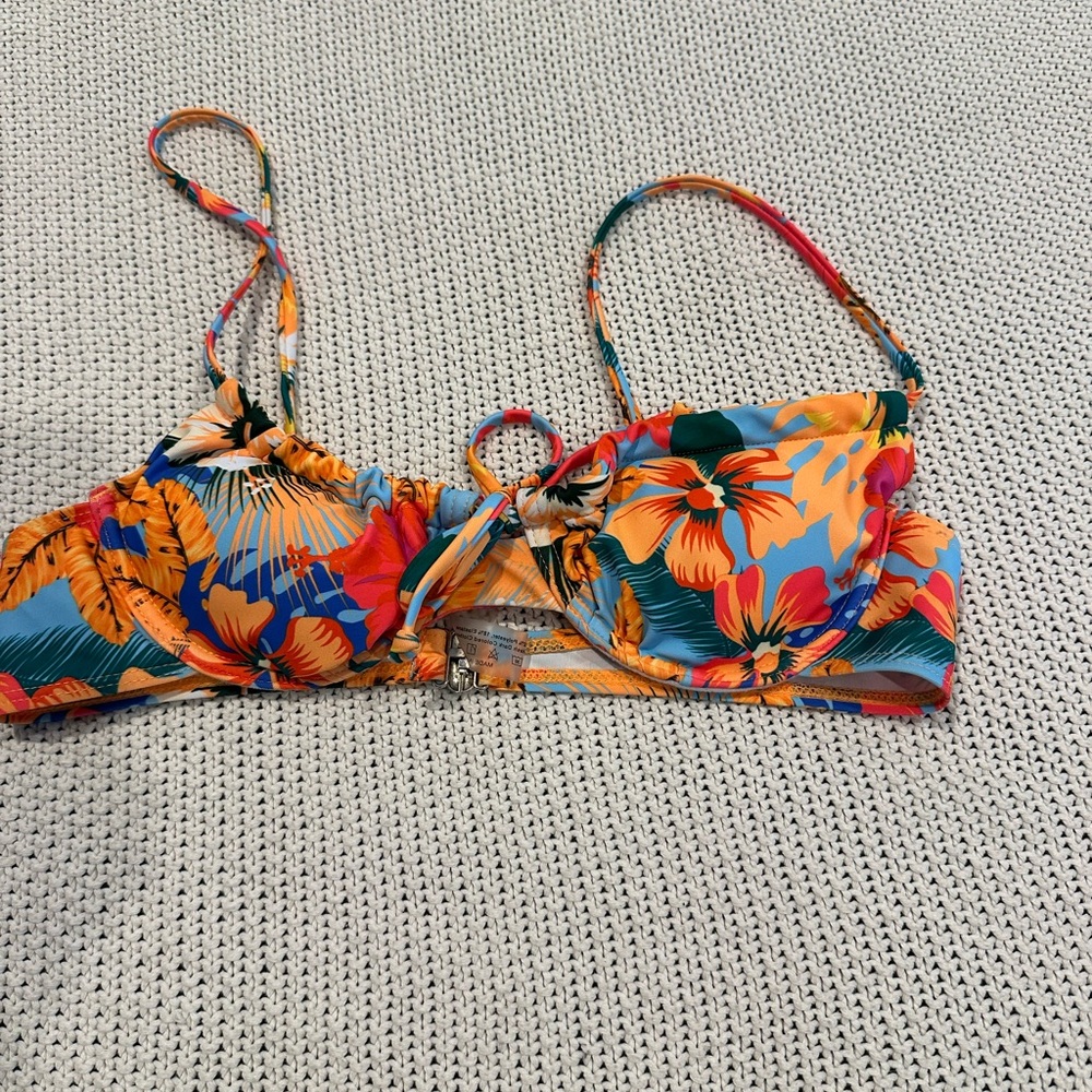 Floral Bikini Top with Straps